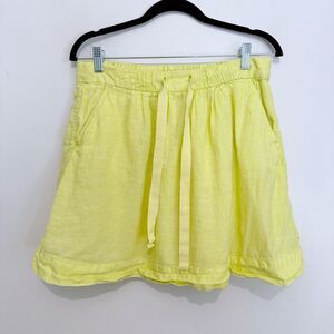 J Crew Skirt Womens Size 6 Yellow Green Linen Mini Skirt Lined Casual Preppy
